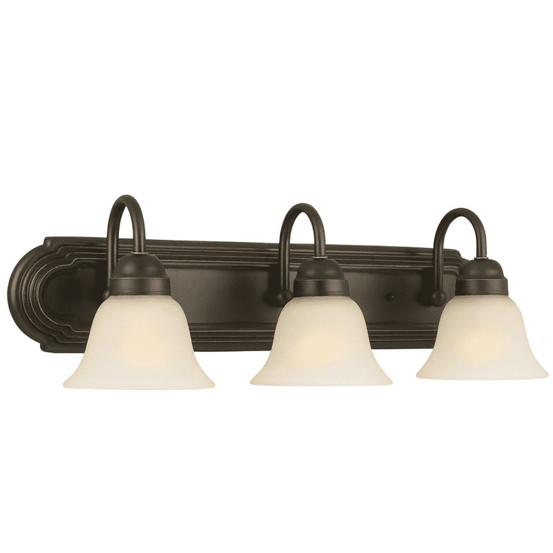 3 Light Oil-Rubbed Bronze Frosted Glass Bathroom Vanity Light Fixture Open Box