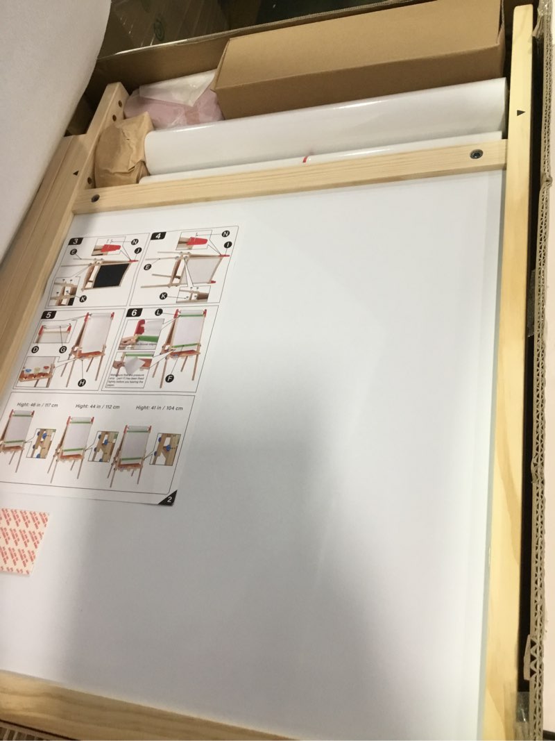 Condition photo showing Good Condition for Tiny Land Easel for Kids with 2 Drawing Paper Roll, Adjustable Kids Art Easel, Learning-Toy for 3,4,5,6,7,8 Years Old Boy & Girls, Wooden Chalkboard & Magnetic Whiteboard & Painting Paper Stand