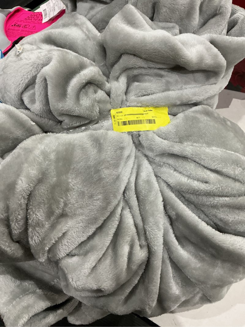 Condition photo showing As Is for fleece blanket super soft cozy throw blanket 50" x 60", lightweight fuzzy comfy textured flannel blanket warm plush throw blankets for couch, sofa, bed, light grey