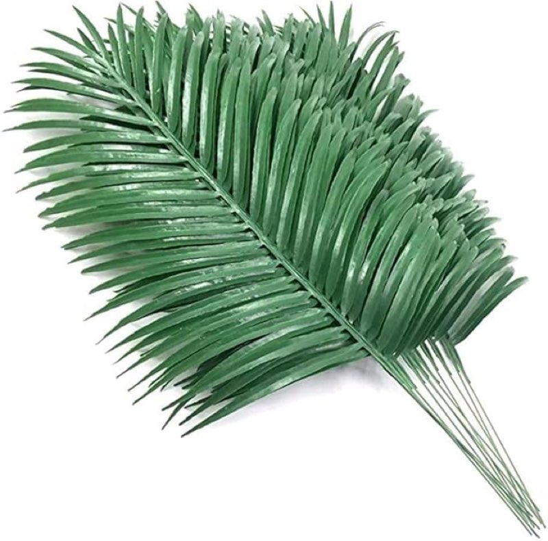 12Pcs Artificial Palm Leaves Plants Faux Palm Fronds Tropical Palm Leaves Greenery Plant for Leaves Hawaiian