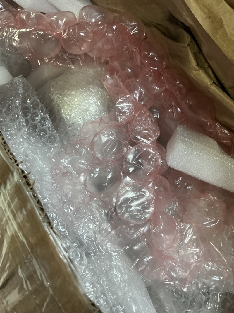 Condition photo showing Good Condition for MELUCEE 5-Light Kitchen Island Lighting Linear Chandelier with Clear Striped Swirl Glass Shade, Large Black Pendant Lighting for Dining Room Over Table, Modern Light Fixtures Ceiling Hanging, E26 Base