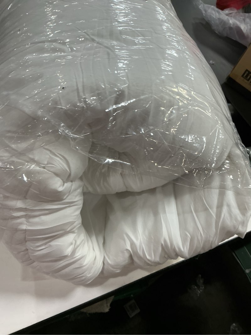 Condition photo showing As Is for Mattress Topper Queen for Back Pain, Extra Thick Mattress Pad Cover, Plush Pillow Top, Deep Elastic Pocket, White Queen White