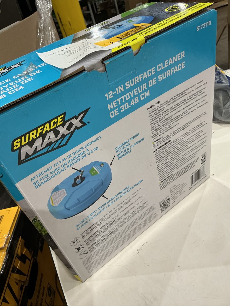 Condition photo showing As Is for surfacemaxx 12-in up to 2300-psi rotating surface cleaner for electric pressure washers
