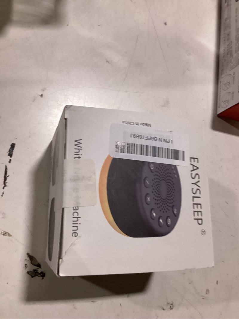 Condition photo showing Good Condition for sound machine easysleep white noise machine with 25 soothing sounds and night lights with memory function 32 levels of volume and 5 sleep timer powered by ac or usb for sleeping relaxation (white)