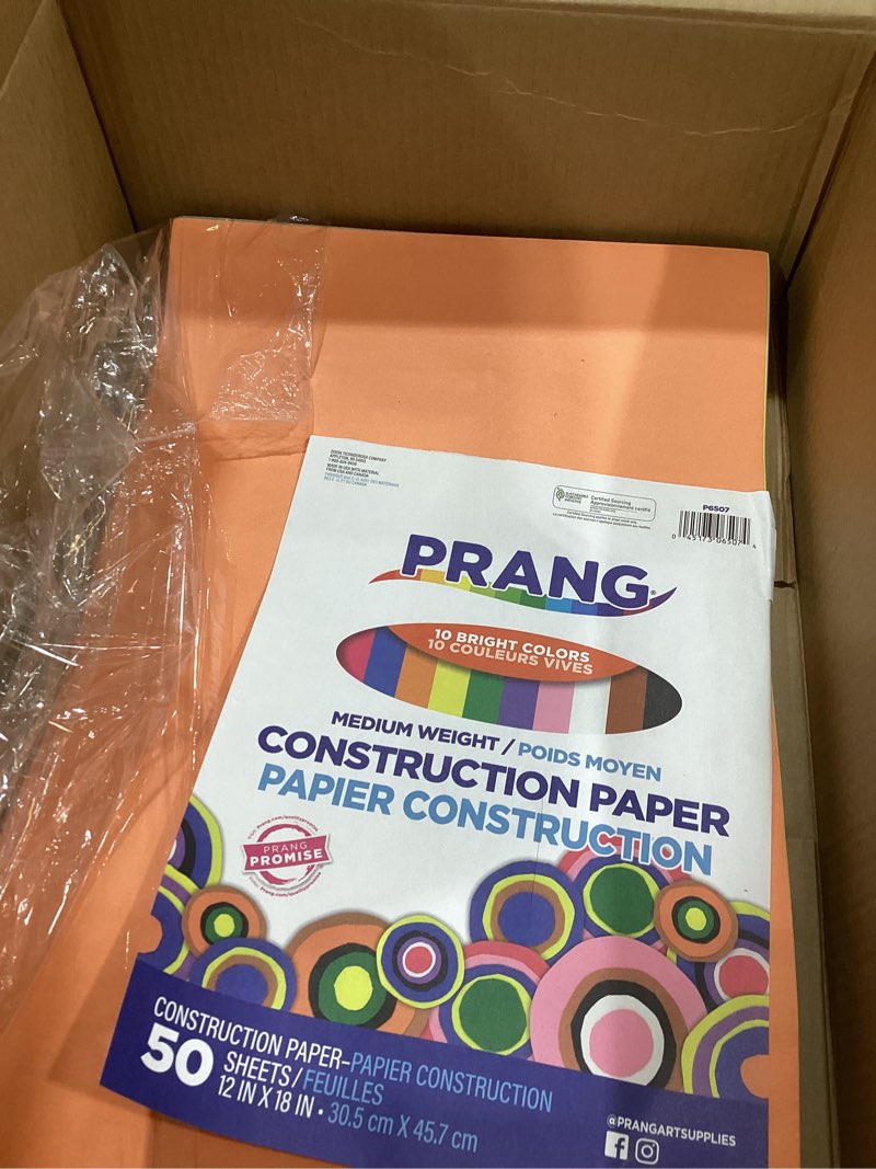Condition photo showing Good Condition for prang 12 x1 8 in construction paper  10 assorted colors  50 sheets  p6507