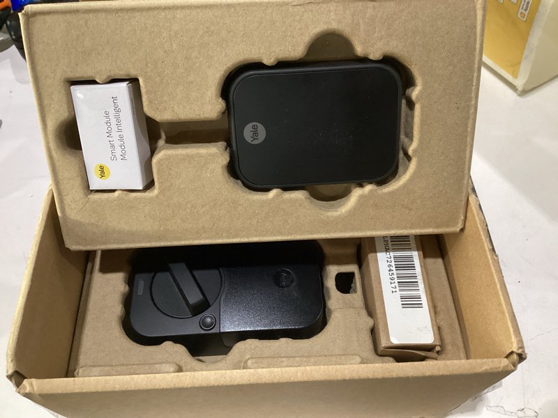 Condition photo showing As Is for Yale Assure Lock 2 with Wi-Fi – Black Smart Lock for Front Door with Keypad, App Control, Backup Key, and Deadbolt – Secure Keyless Entry Door Lock, YRD410-WF1-BSP Black Suede Wi-Fi Keypad - With Key