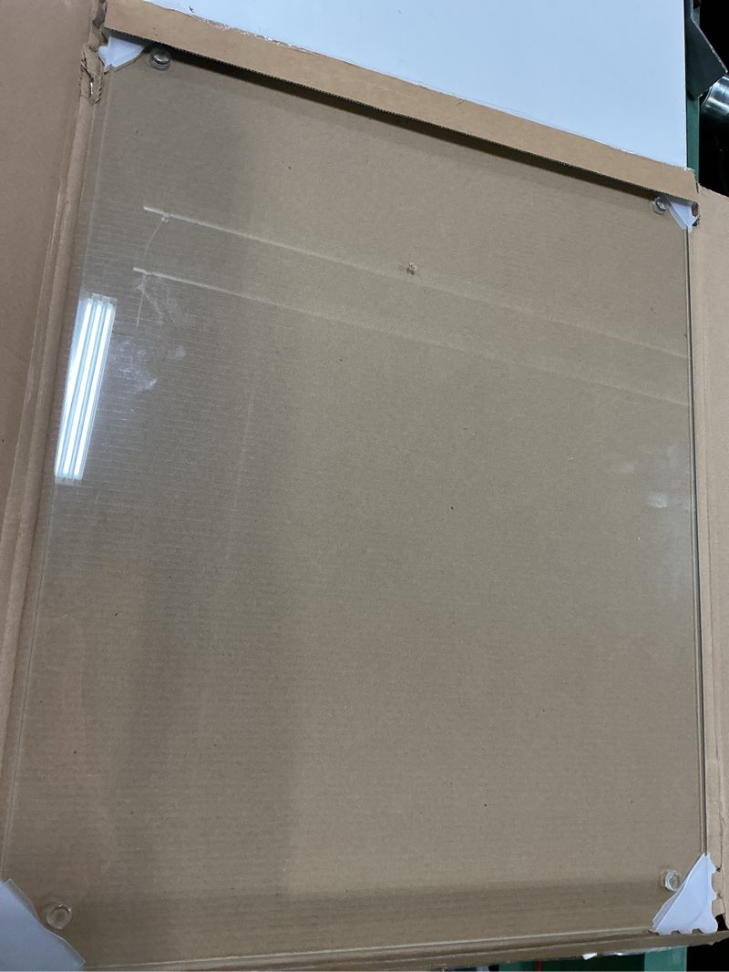 Condition photo showing New/Like New for tempered glass cutting board for kitchen, 16 x 20 inch clear cutting board with non-slip feet for countertop, dishwasher safe, rounded corner board, shatter, heat & scratch resistant-clear 20"l x 16"w