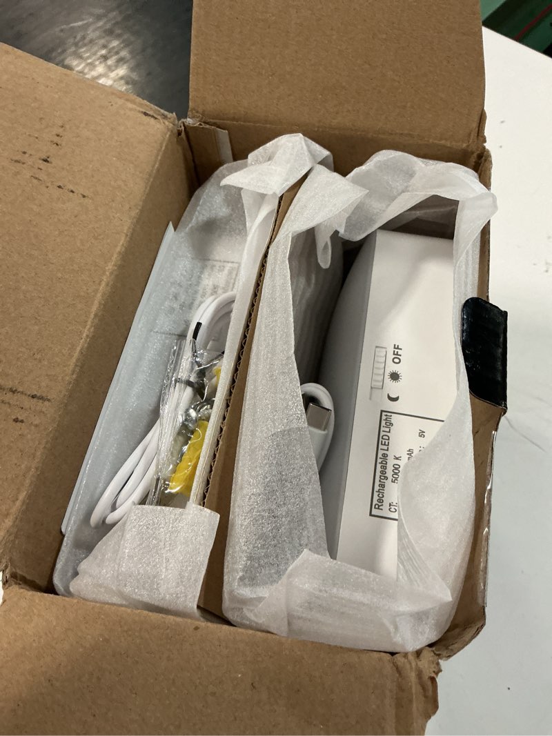 Condition photo showing Good Condition for rechargeable motion sensor ceiling light, rechargeable battery operated closet light wireless, 500lm wireless motion activated light for shower stairs hallway pantry porch garage, 5000k 2 pack white-2 pack