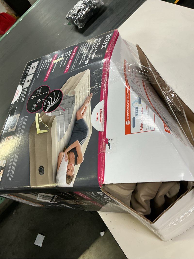 Condition photo showing As Is for intex ultra plush 20" queen air mattress with 120v internal pump
