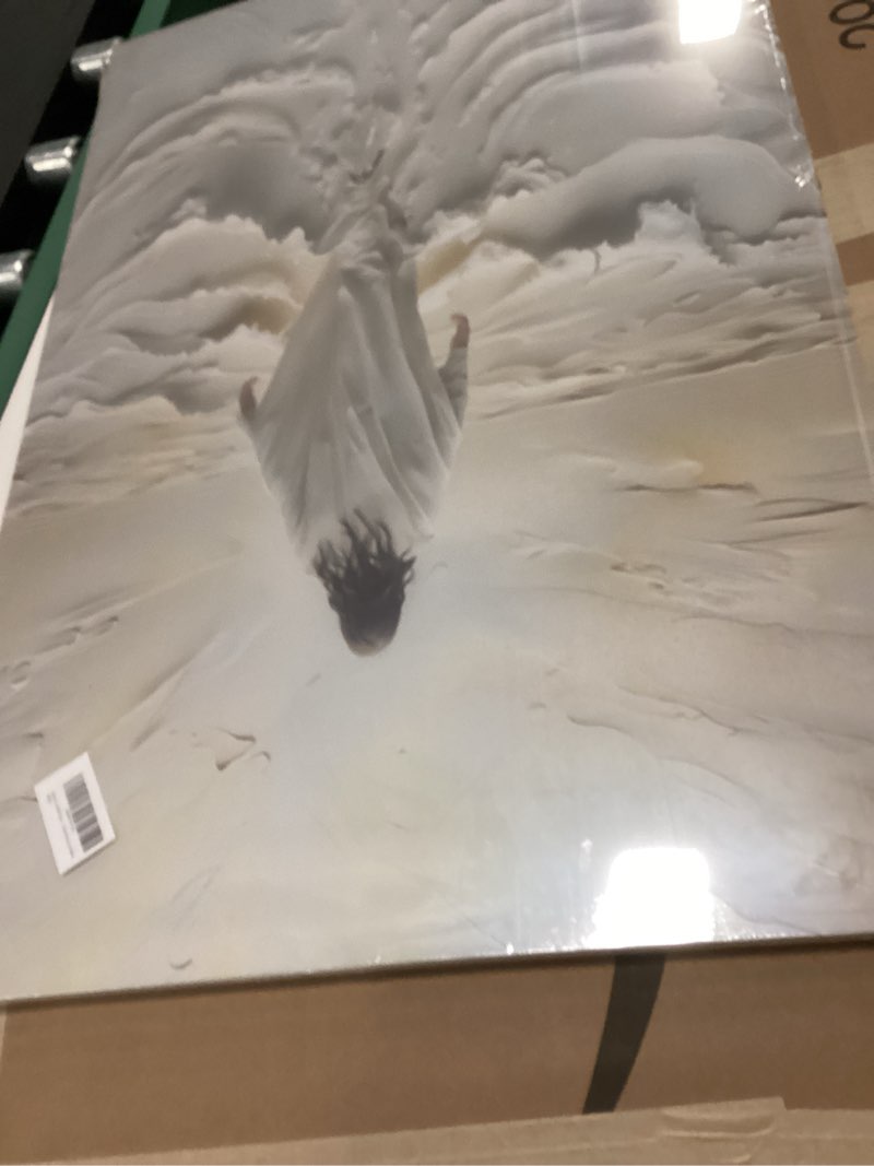 Condition photo showing Good Condition for Abstract Jesus Walking on Water Canvas Wall Art Christian Spiritual Wall Decor Pictures Divine Light Modern Religious Posters Prints for Living Room Bedroom Church Decoration 24x36in Abstract Jesus 36"L x 24"W