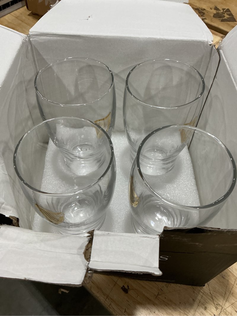 Condition photo showing Good Condition for lord's rocks guinness official 20oz pint glasses – set of 4, branded tulip shape beer glassware – cl