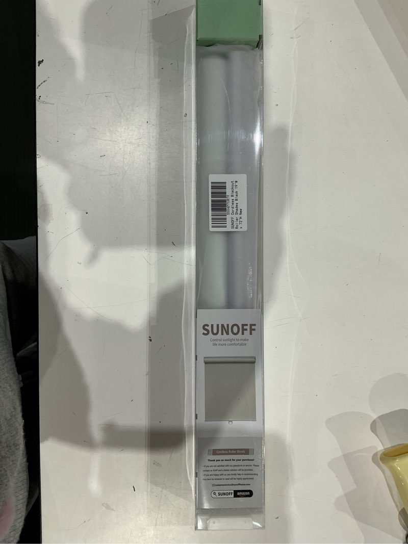 Condition photo showing Good Condition for sunoff cordless blackout roller shades black 19\\\\\\\"w x 72\\\\\\\"h new