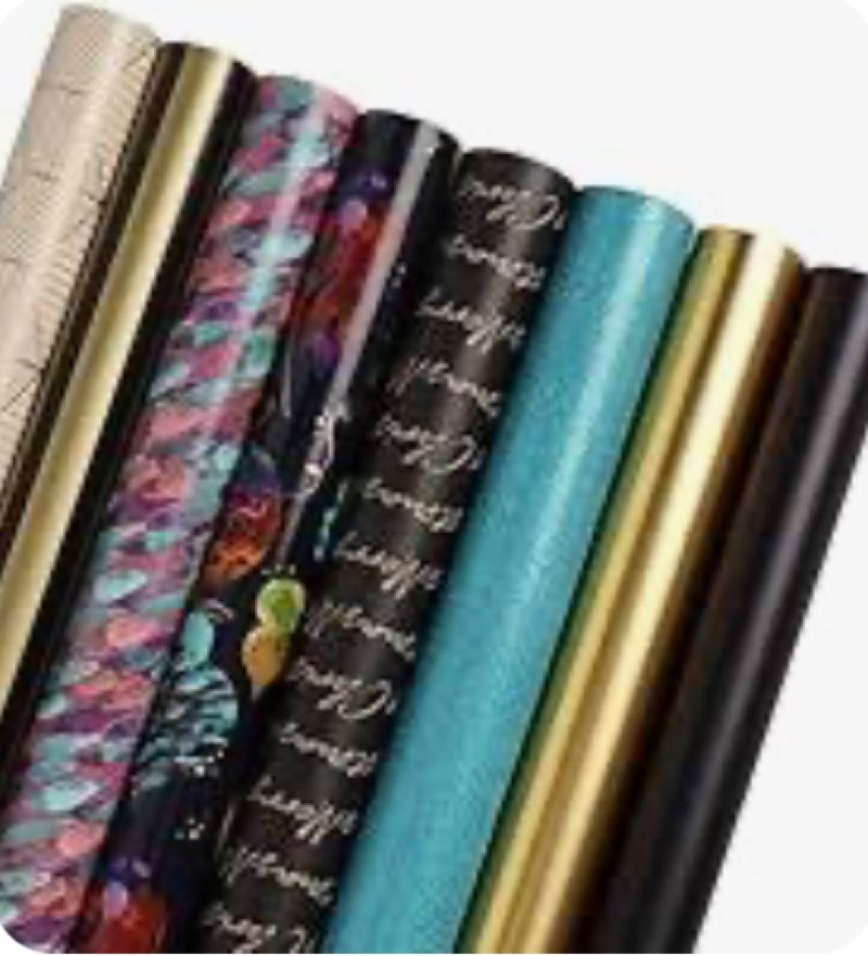 LaRibbons Christmas Wrapping Paper Rolls, 30Inch × 10Feet, 8 Rolls: 200 sq.ft.ttl, Santa/Stripes/Plaid/Classic Matte Red Gift Wrapping Paper Bundle for Xmas, Holiday, Celebration, Season Party Ho Ho 30Inch × 10Feet- 8 Rolls