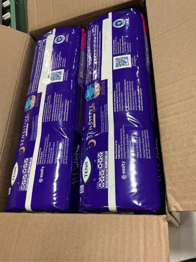 Condition photo showing New/Like New for TENA Sensitive Care Incontinence Pads, Bladder Control & Postpartum for Women, Overnight Absorbency, Extra Coverage - 90 Count