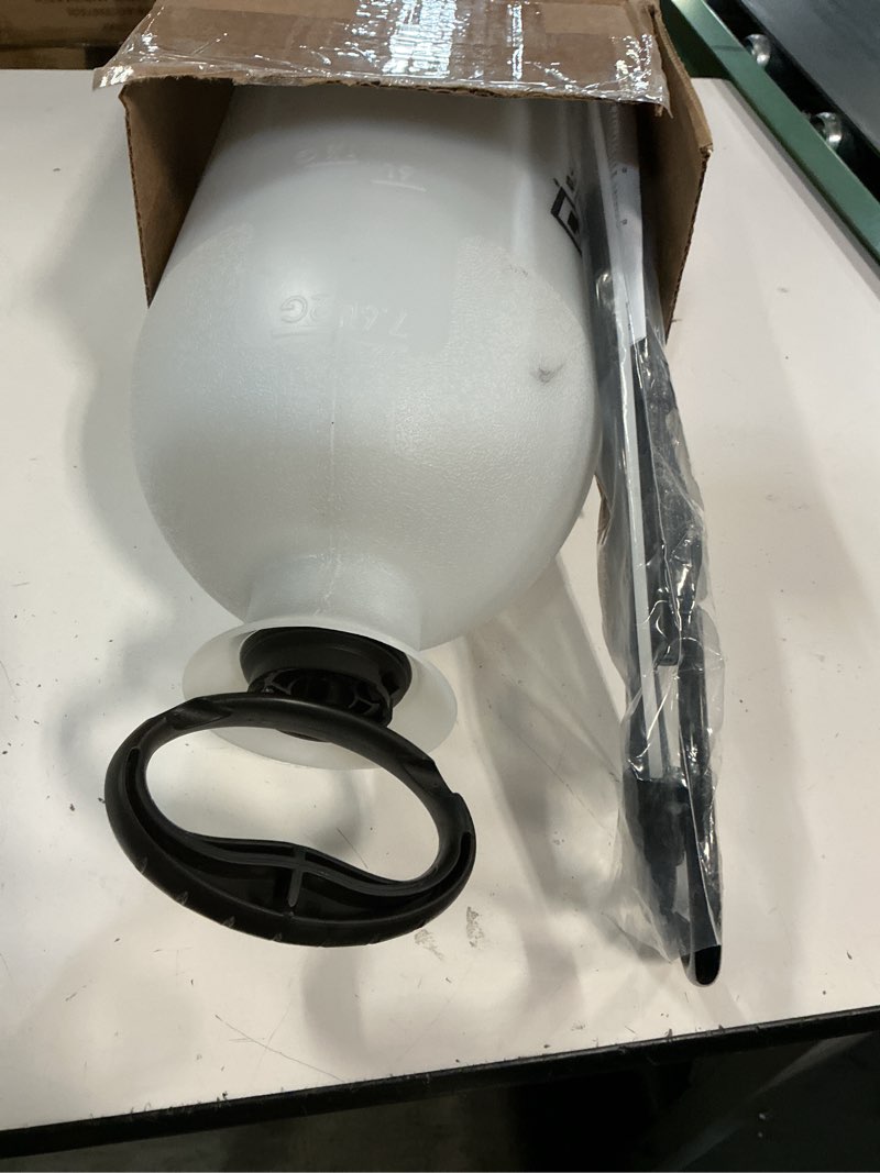 Condition photo showing Good Condition for chapin usa 20005 pump sprayer, 2 gallon, lawn and garden, hand pressurized, anti-clog filter, adjustable spray nozzle, spraying plants, watering, weeds, fertilizer and pests, translucent 2-gallon sprayer