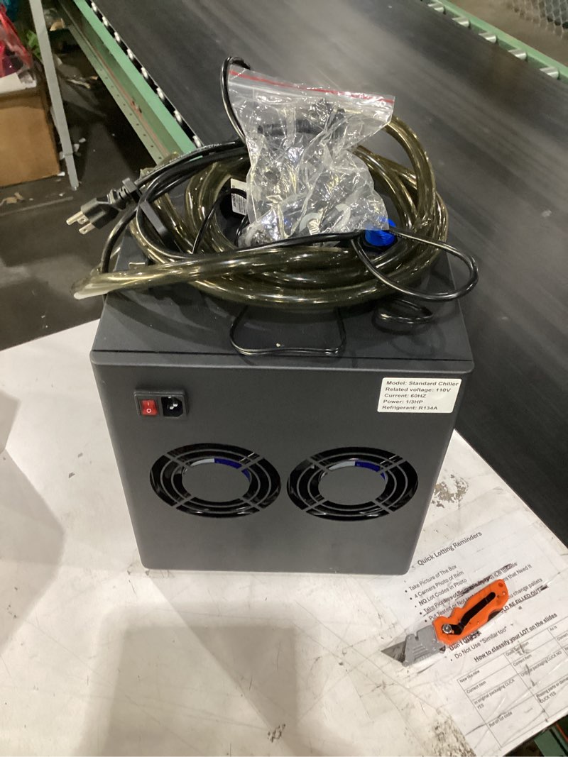 Condition photo showing Good Condition for aquarium chiller, 42 gallon quiet water chiller, 110v water chiller for cold plunge, 1/10 hp fish tank water cooler machine, water chiller for ice bath aquatic plant jellyfish cultivation