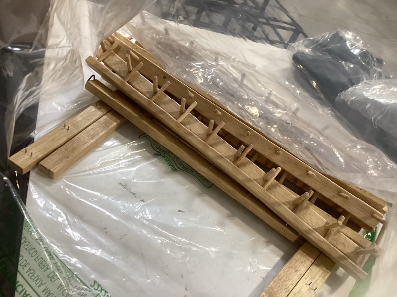 Condition photo showing Good Condition for 2x60 spools wooden thread rack/thread holder organizer with hanging hooks for embroidery quilting and sewing threads (2 x 60 spools)