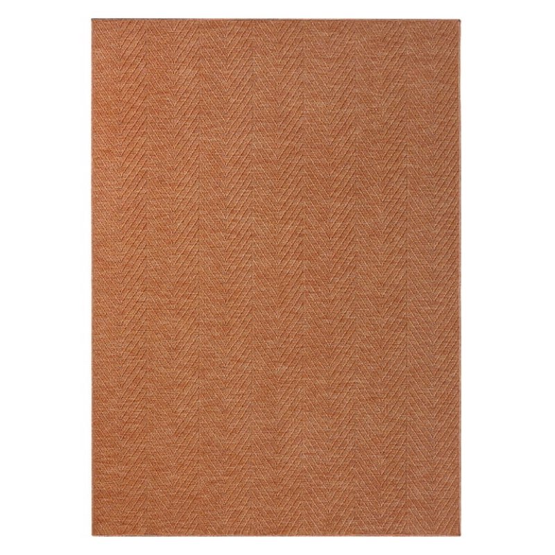 Herringbone Textured Solid Everwash® Washable Area Rug, Low Pile, Non-Slip Backing, Easy Clean Pet & Family Friendly Rug, Rust, 9'x12'