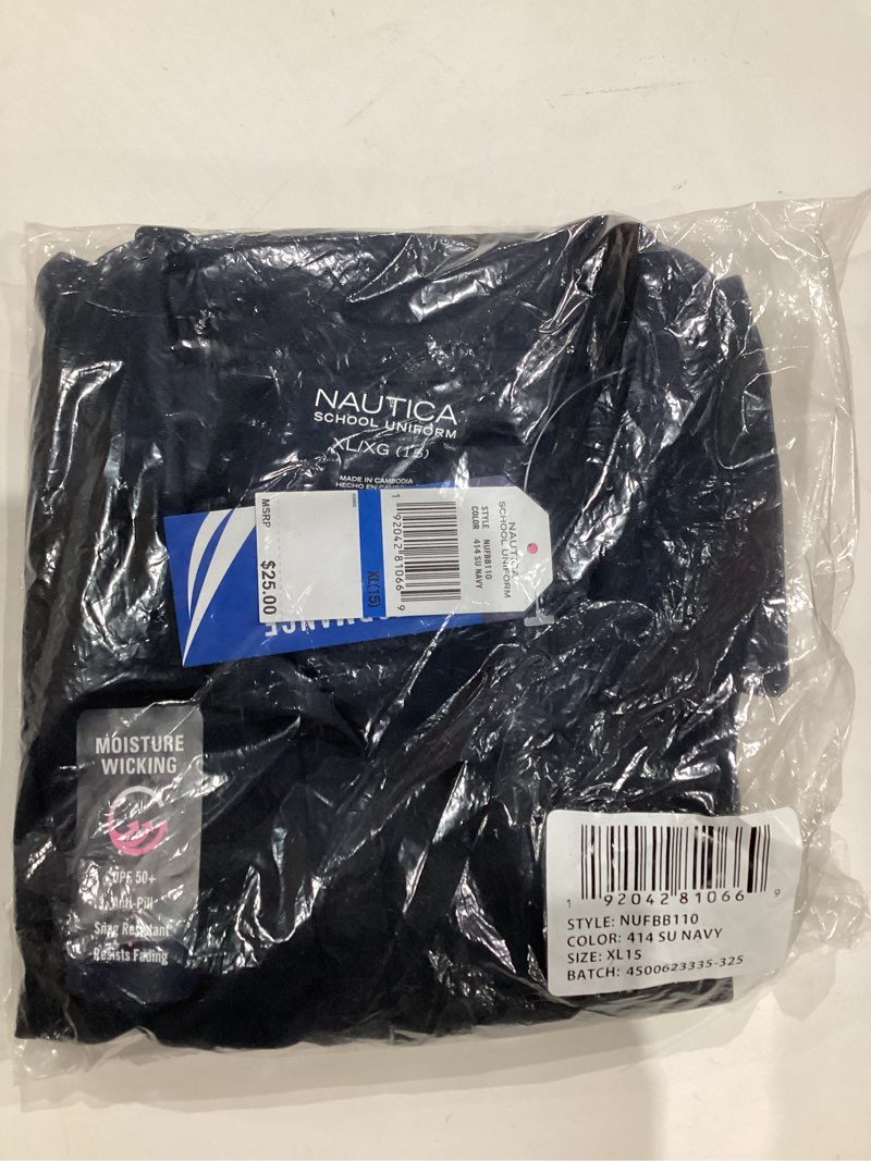 Condition photo showing New/Like New for Nautica Junior's Uniform Short Sleeve Performance Polo X-Large Navy