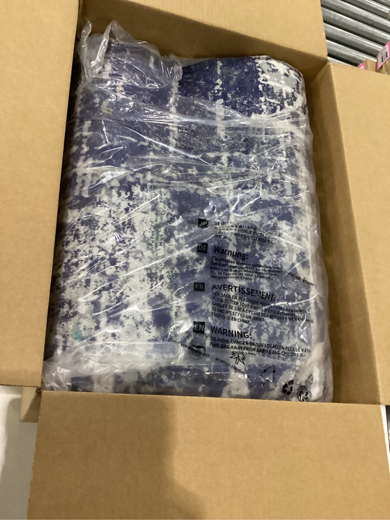 Condition photo showing Good Condition for Boho Washable 8x10 Living Room Area Rugs, Large Abstract Girls Dining Room Bedroom Rug 8x10 Under Bed, Blue Gold Modern Geometric Throw Carpet for Playroom Girls Room Dorm (Gold/Blue,8 x 10) 8' x 10' (Rectangular) Gold