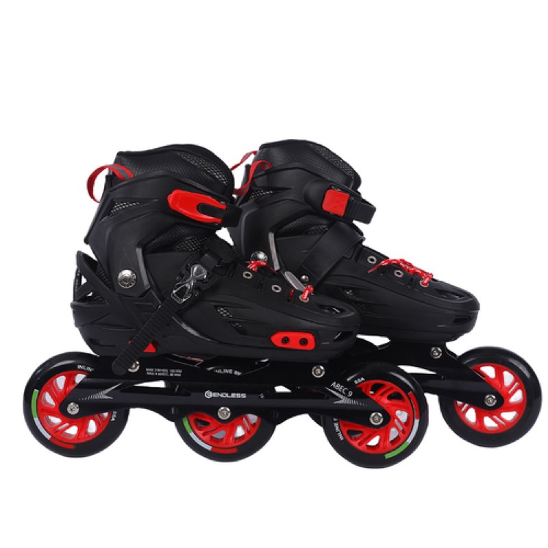 endless el1033 inline adjustable skate | color: red | size: medium (us1-us5) | for kids 6 to 12 year