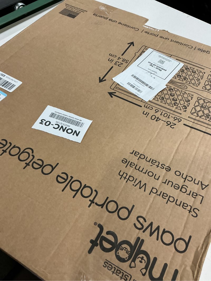 Condition photo showing Good Condition for MYPET North States Paws Portable Pet Gate: 26-40" Wide. Pressure Mount. No Tools Needed. Made in USA. Dog Gate 23" Tall, Expandable, Durable Dog Gates for Doorways, Light Gray