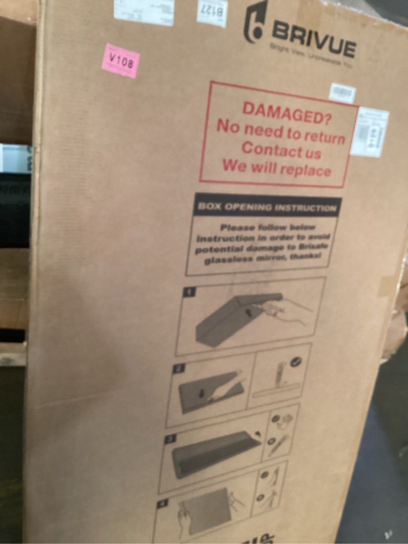 Condition photo showing As Is for Wall Mirror Full Lengt 60" x 36", Lightweight | Shatterproof | Glassless | HD Reflection | Frameless Large Full Body Mirror for Dressing, Door, Dance, Cloakroom, Living Room, Home Gym, 1PC 60"L x 36"W