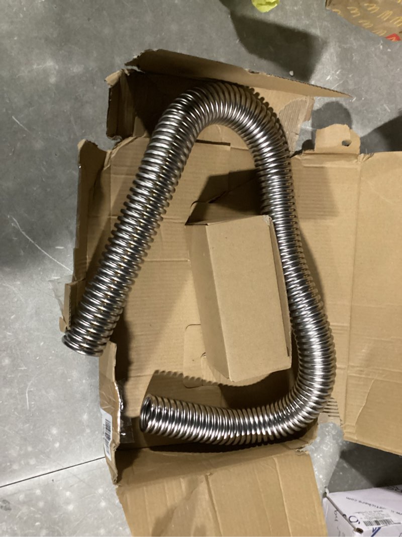 Condition photo showing As Is for 36" Stainless Steel Radiator Hose Flexible Universal Water Hoses Adapter Coolant Radiator Hose Kit With 2Pcs Chrome Caps Silver 36 Inch Silver