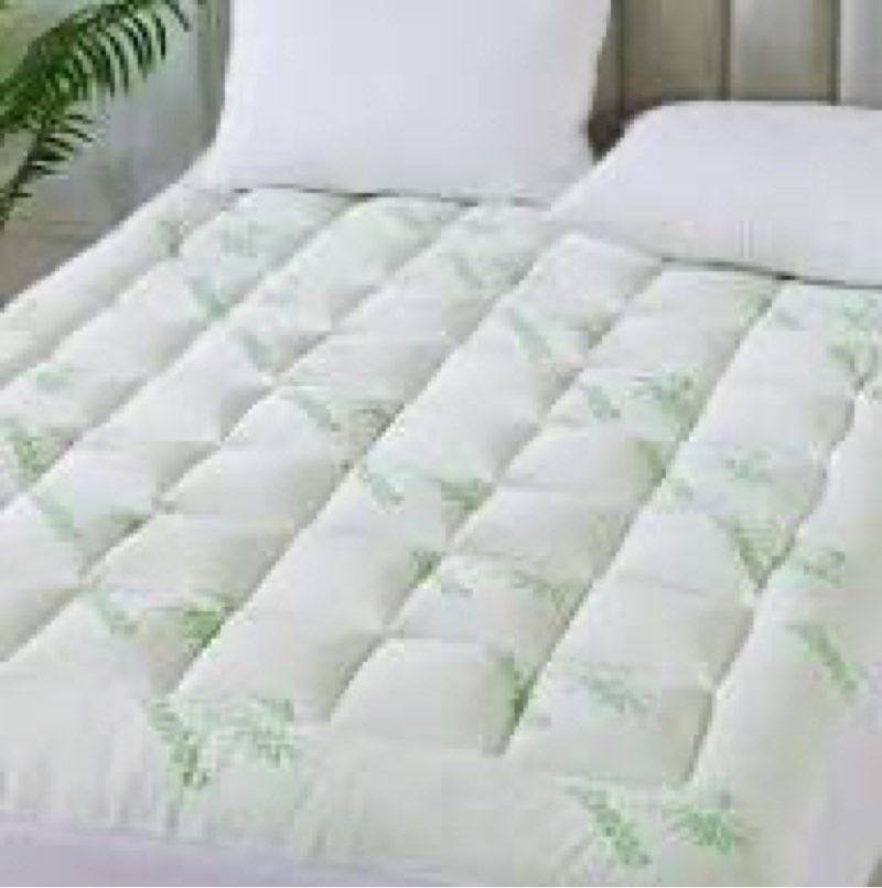 Bamboo_Viscose Mattress Topper Queen Size, Cooling Extra Thick Breathable Mattress pad, 8-21”Deep Pocket Soft Quilted Fitted Mattress Cover with Down Alternative Fill