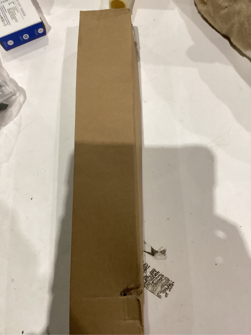 Condition photo showing As Is for ENJOYBASICS No Drill Curtain Rods for Window 28 to 47 Inches, 5/8 Inch Diameter Renter Friendly Drapery Rod with Adhesive Brackets without Drilling, Adjustable from 27 to 52 Inches, Black Black 27-52"