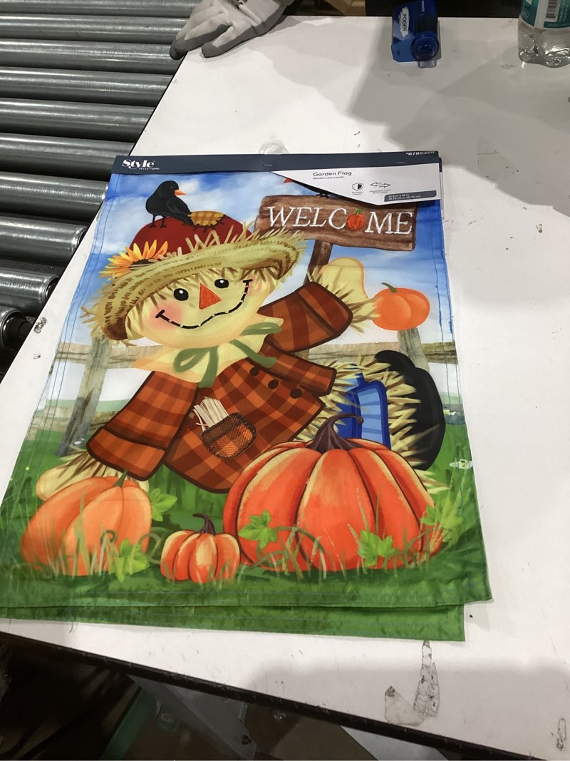 Condition photo showing Good Condition for Style Selections Fall Embroidered Garden flag