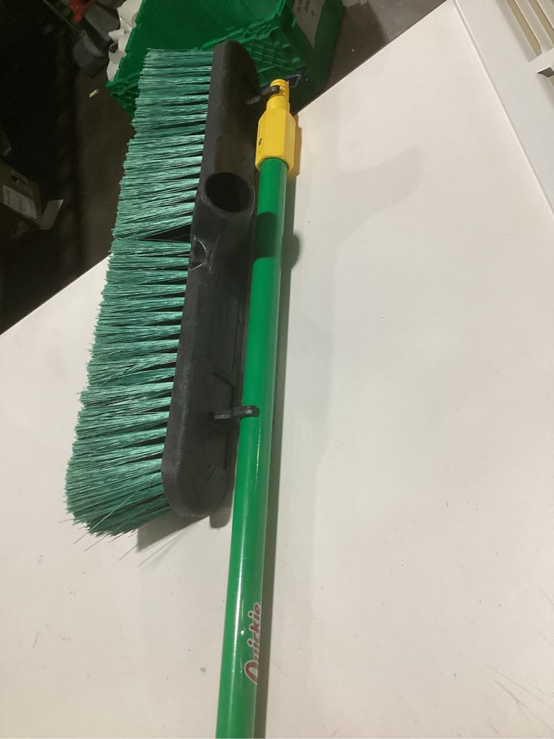 Condition photo showing Good Condition for 18” Indoor Shop and Garage Push Boom with Soft Bristles, Heavy Duty Brush Broom with 59” Long Handle for Commercial & Residental Floor Cleaning Sweeping