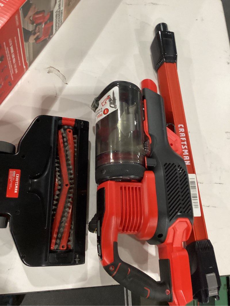 Condition photo showing As Is for CRAFTSMAN V20 Cordless Stick Vacuum Kit, Removable Battery Included (CMCVS001D1) NOT TESTED