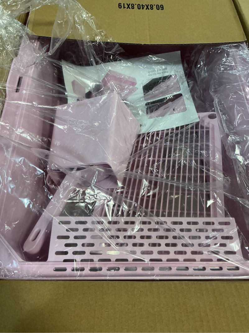 Condition photo showing New/Like New for rizzari pink large heavy-duty 304 stainless steel cat litter box - open pan with high sides & leak-p