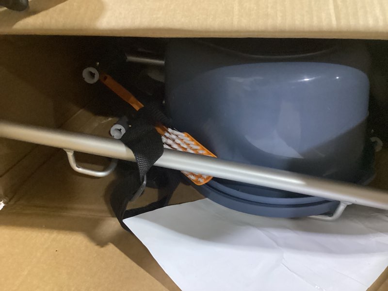 Condition photo showing Good Condition for toocust heavy-duty rolling shower chair with 10" solid wheels, shower chair with wheels for elderly and disabled, 350lbs capacity shower wheelchair, 4-in-1 commode chair, safety straps, water-resistan large 10in rear-shower wheelchair