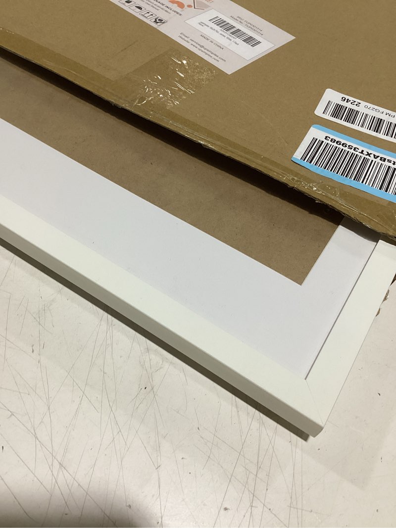 Condition photo showing As Is for upsimples 16x24 Picture Frame, Display Pictures 14x20 with Mat or 16 x 24 Without, Wall Hanging Poster Frames, White, 1 Pack White 16x24