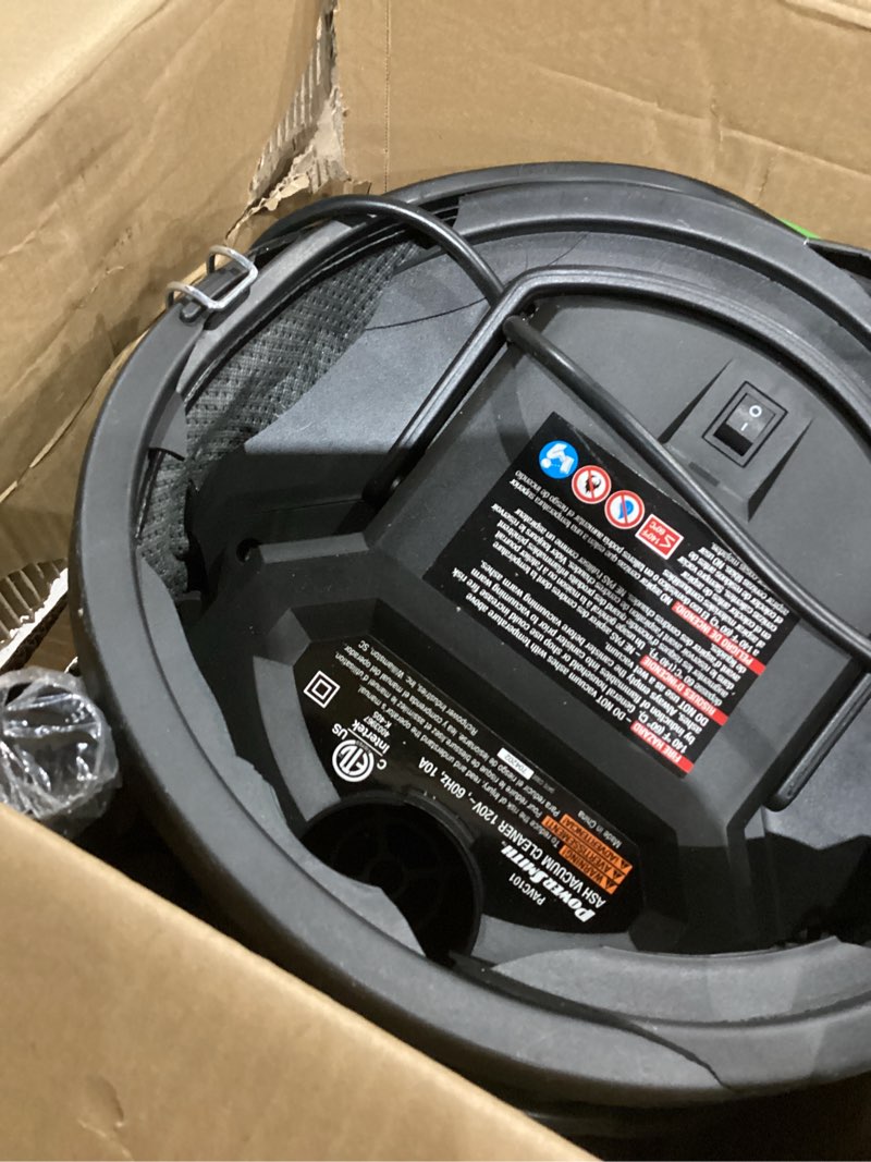 Condition photo showing As Is for PowerSmith PAVC101 10 Amp Ash Vacuum,Green / Black 3 Gallon Base Model