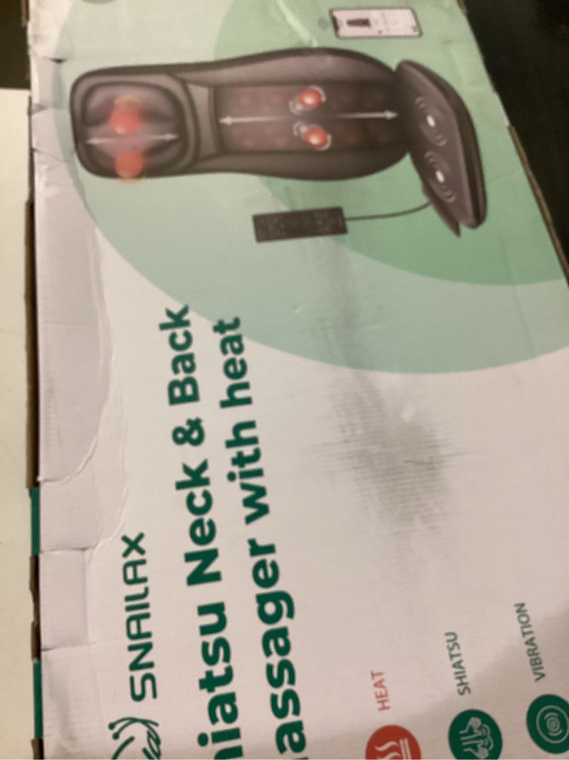 Condition photo showing New/Like New for snailax shiatsu neck back massager with heat, full body massage chair pad with adjustable height, deep kneading & rolling massage seat cushion for back pain, app control seat chair massager, gifts back massager sl-233app-n