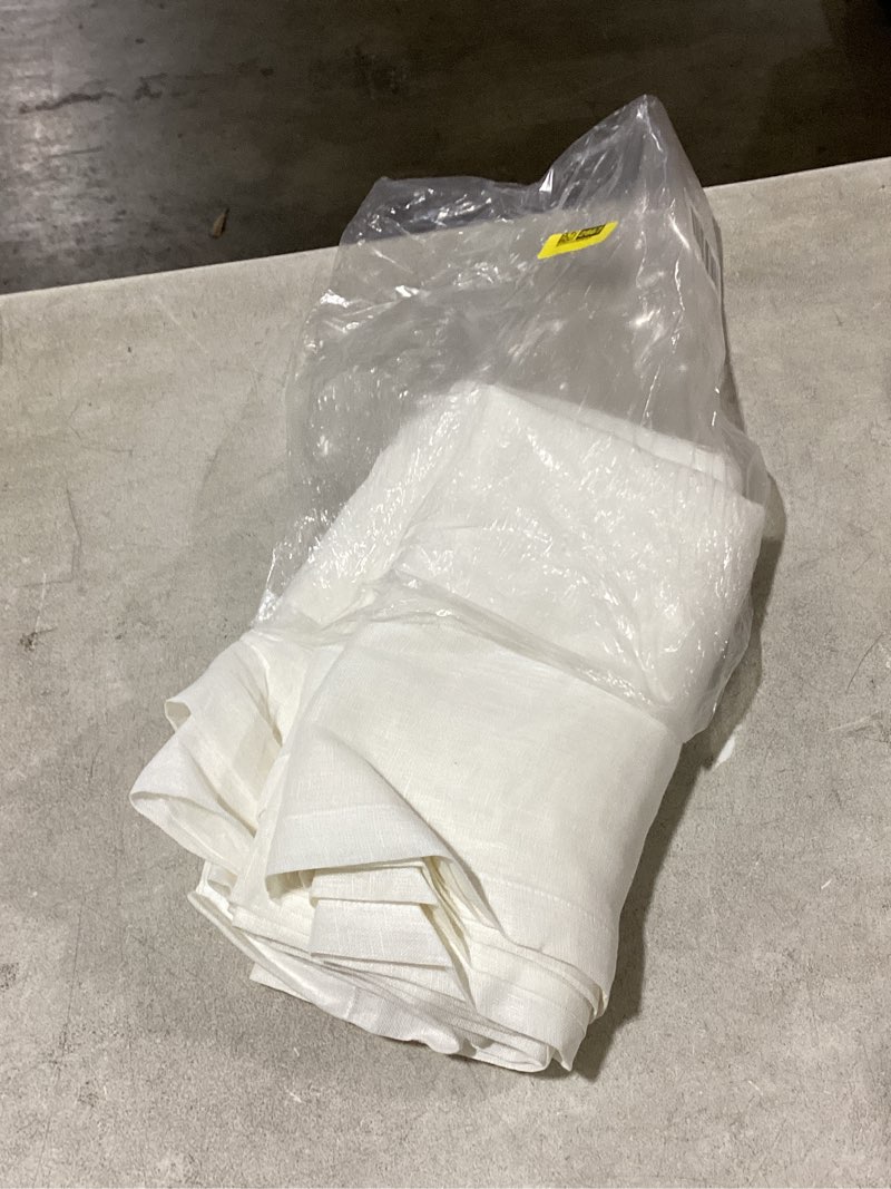 Condition photo showing Good Condition for cotton sheer curtain set (set of 2), 48x108, white