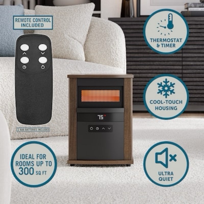 Utilitech Utilitech 1500 -Watt Infrared quartz Cabinet Indoor Electric Space Heater