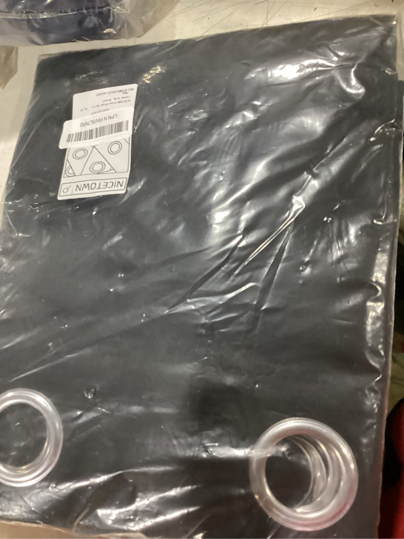 Condition photo showing Good Condition for nicetown halloween pitch black solid thermal insulated grommet blackout curtains/drapes for bedroom window (2 panels, 42 inches wide by 63 inches long, black) black 42"w x 63"l (pack of 2)