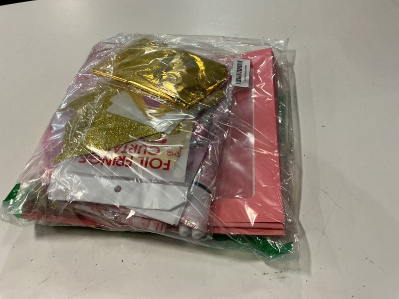Condition photo showing Good Condition for pink and gold graduation decorations 2026 set of 4 grad balloon boxes with balloon arch garland kit mylar balloons shimmer fringe curtain so proud of you 2026 prom graduation decorations