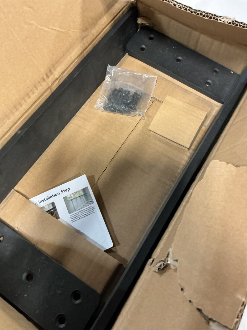 Condition photo showing Good Condition for free hanging side wall floating shelf bracket 2 pack 18 inch heavy duty countertop support bracket for breakfast bars cabinet granite countertops with no knee wall or pony wall 18 inch black-2 pack