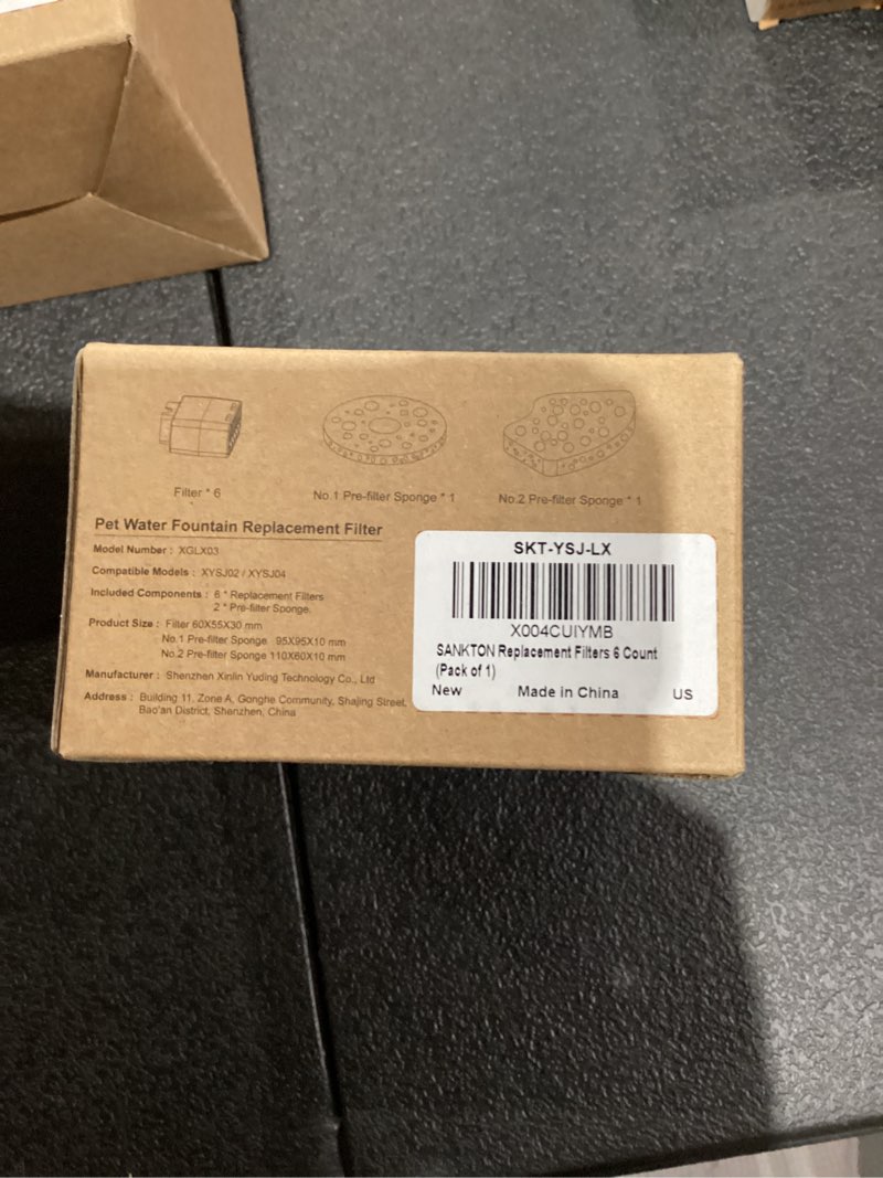 Condition photo showing New/Like New for Replacement Filters for Cat Water Fountain XYSJ02 XYSJ04, 6 Months Set of Replacement Filters for Pet Water Fountain, Black 6 Count (Pack of 1) 6 Filters+2 Pre-filter Sponges