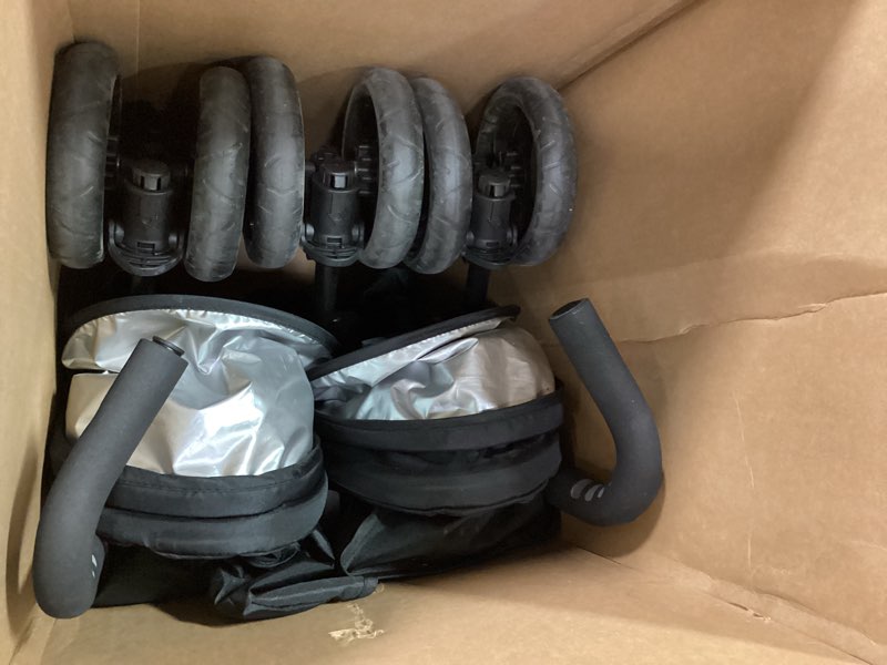 Condition photo showing As Is for Summer Infant 3Dlite Folding Lightweight Side by Side Double Stroller with 5-Point Safety Harness for Infants and Toddlers, Black