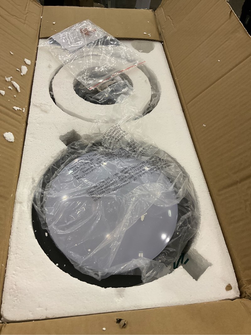 Condition photo showing New/Like New for Ceiling Fans with Lights, 52 Inch Black Ceiling Fan with Light and Remote, LED Lighting Dimmable, Indoor Outdoor Modern Ceiling Fan, Quiet DC Motor for Bedroom, Living Room, Easy Installation 52 inch Matte Black