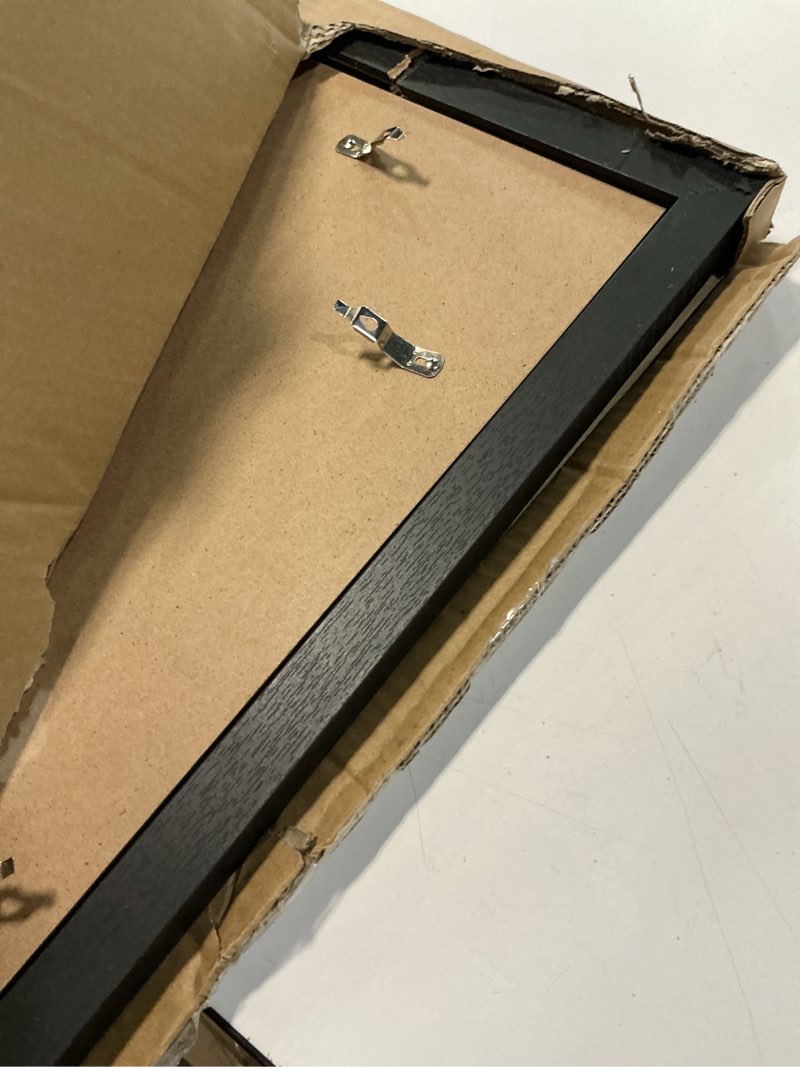 Condition photo showing As Is for 20x25 Picture Frame with 16x20 Mat, Display Photo 16x20 with Mat or 20 x 25 Without Mat, Wall Hanging Large 20 by 25 Poster Frame with Plexiglass, Black Black 20x25 inch