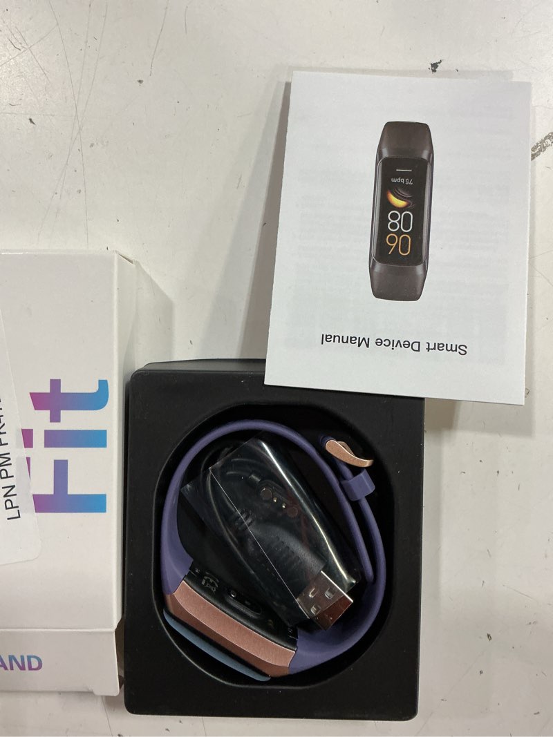 Condition photo showing New/Like New for fitness tracker with 24/7 heart rate blood oxygen sleep monitor, 1.1" amoled touch screen activity tracker smart watches, ip68 waterproof step counter pedometer for women men metallic purple