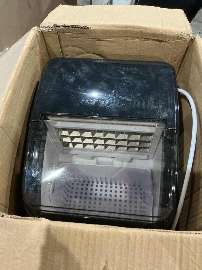 Condition photo showing Good Condition for countertop ice maker, 45lbs/day clear ice cube maker with self-priming water supply, 24 cubes ready in 13 mins, 6 ice thickness levels, stainless steel ice maker machine for home kitchen office bar silver