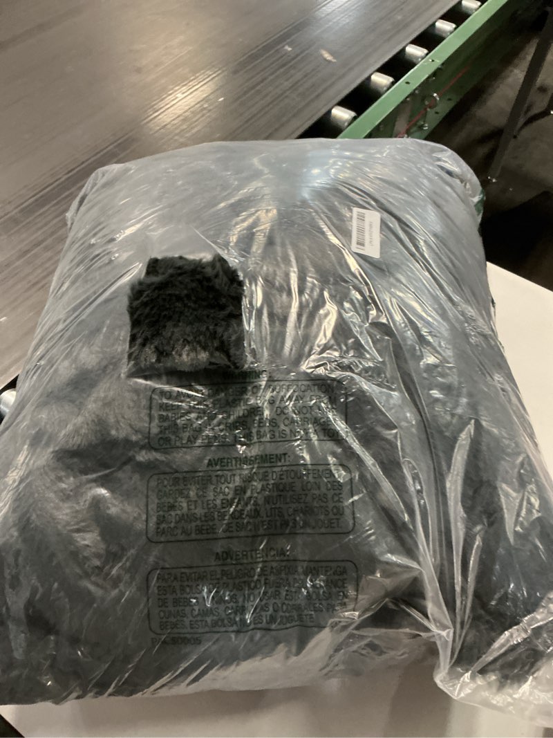 Condition photo showing Good Condition for Lotus Karen Faux Fur Blanket Black - Big Bubble Rabbit Fluff King Throw for The Bed Large Fluffy Fuzzy Cozy Thick Furry Plush Shaggy Blankets 108x90 Inches Black King (108" x 90")